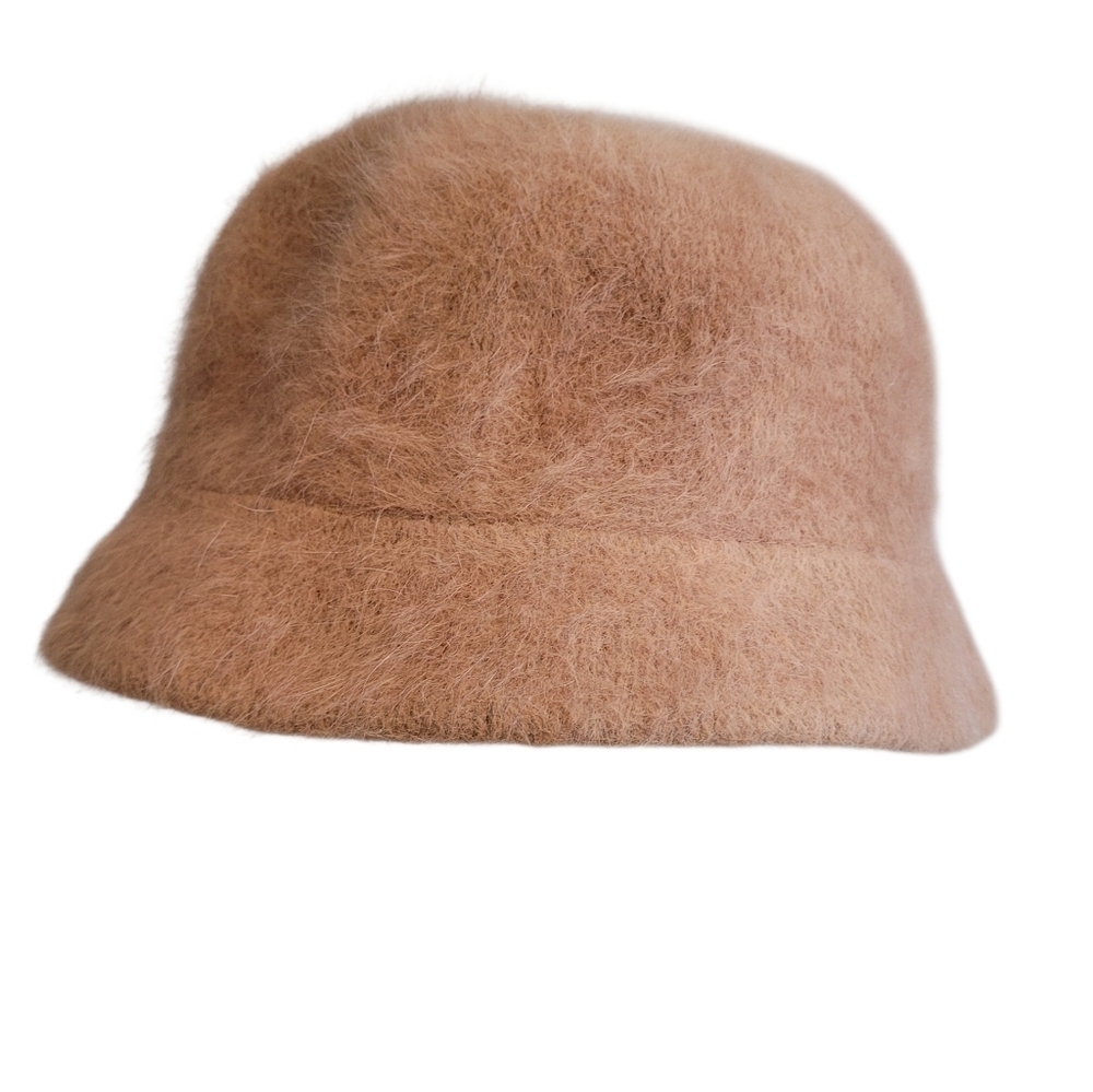 David & Young Angora Blend Tan Fuzzy Bucket Hat Wmns Minimalist Streetwear Warm - Picture 1 of 5